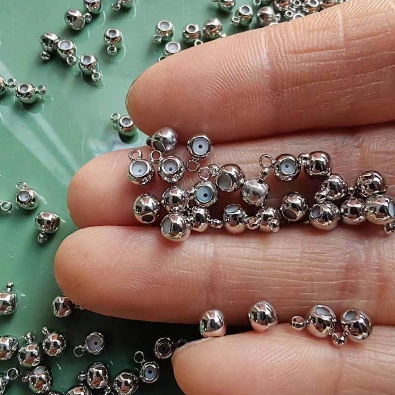 Set of 20 Silicone Plug Stopper Bead Spacer Beads for Necklaces and Bracelets Stainless Steel Jewelry Positioning Beads