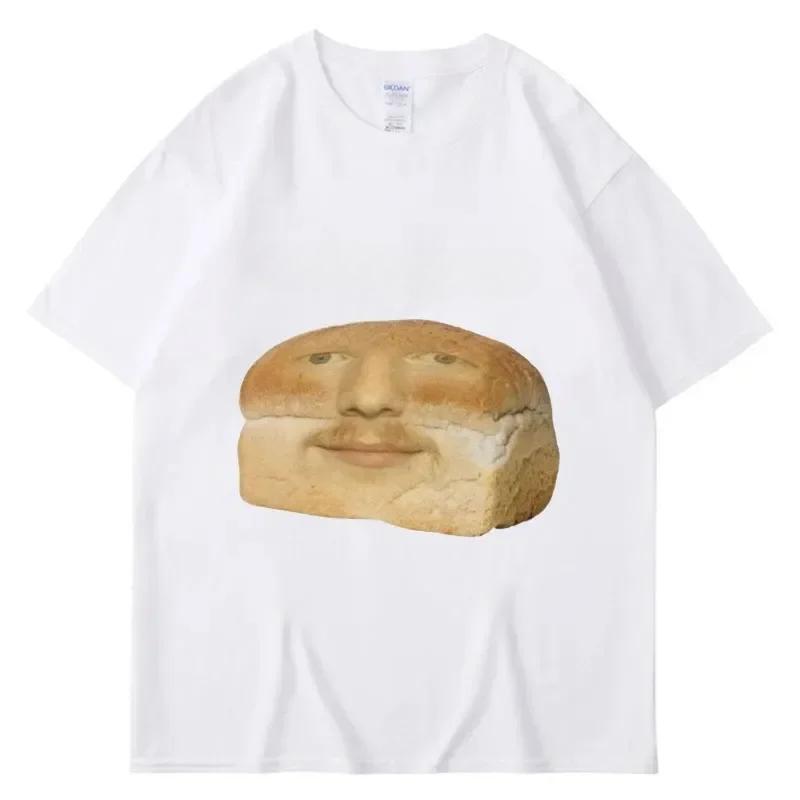 Funny Bread Pattern Print T-shirts Humor Creativity Short Sleeve Casual Men's and Women's Unisex T-shirts