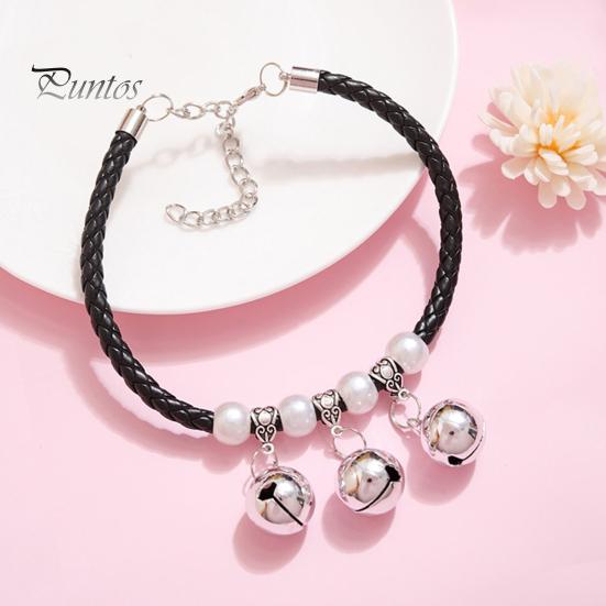 Pet Collar Exquisite Pet Neck Circle Adjustable Cats Dogs Necklace with Removable Bell Pendant Pet