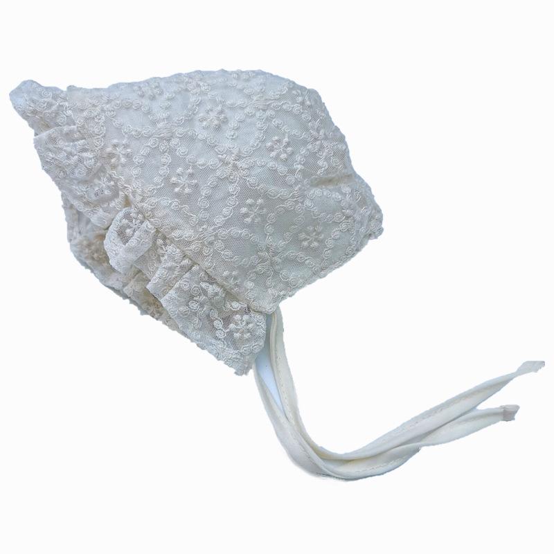 Krajkový princeznovský klobouček pro holčičku: Dekorativní fetální čepička pro 100denní fotografie, jarní/letní elegance