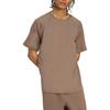 adidas Origineel Effen Kleur Logo Ronde Hals Losse Pasvorm Korte Mouw T-shirt Heren Tops Bruin JW1032