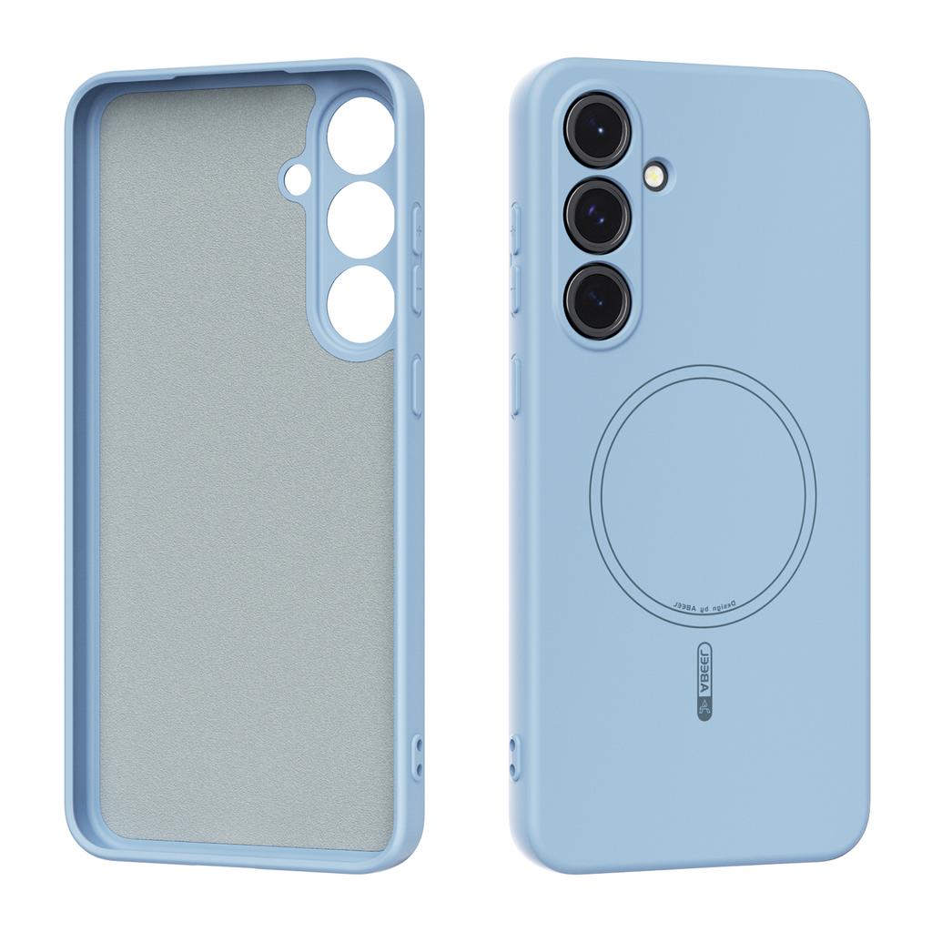 ABEEL For Samsung Galaxy S24+ Magnetic Case Skin Touch Liquid Silicone Phone Back Cover