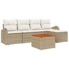 Garden Sofa Set with Storage 6 Pcs Beige and Cream Poly Rattan