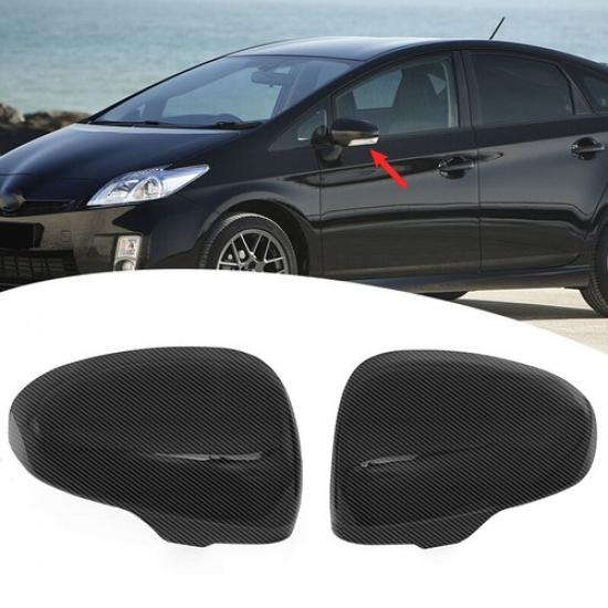 Carbon Style Rearview Side Mirror Cover Caps Fits 10-2015 Toyota Prius Hatchback