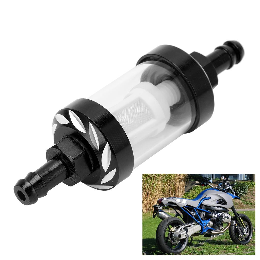 Glass Fuel Filter Aluminium Alloy Replacement for Cars ATV SUVs Motorcycles Pit Bikes