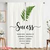 2pcs 2D flat printing Curtain Success Fern Plant Watercolor Polyester Without Electricity Seasonal Party & Holiday Decor for