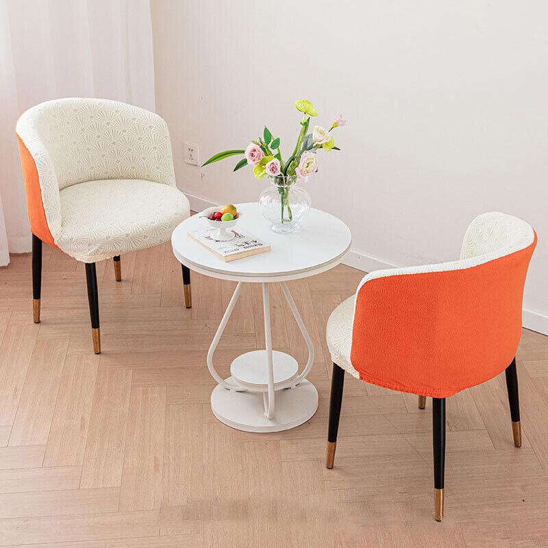 1PC Jacquard Circular Backrest Chair Cover Elastic Dustproof Dining Chair Cover Office Chair Seat Cover Home Decoration