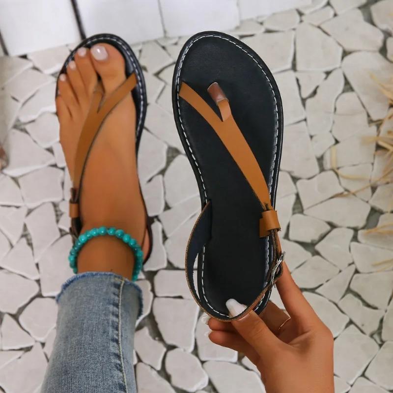 Fashion Shoes for Women 2025 Summer Sandals Women Open Toe Casual  Flip Flops Woman Sandals Buckle Strap Flat Soft Bottom Ladies Shoes