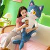 135cm Pupil Shark Cat Doll Pillow Sleeping Girl Plush Toy Plant Stuffed Doll Holidays Props Decorative Throw Pillow for Kids