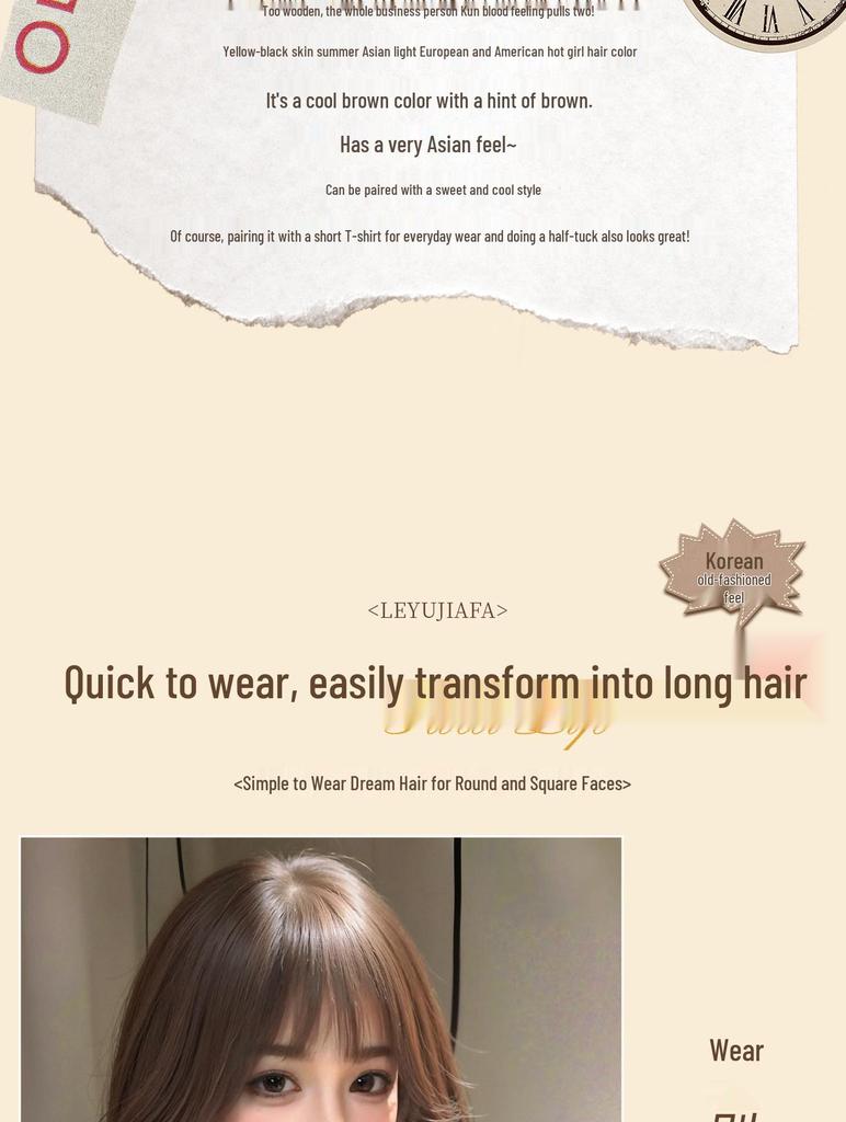 Women's Full Head Wig with Realistic Hair Fibers, Seamless Frontal, Large Scalp Coverage, Bangs, and Large Wave Long Curls
