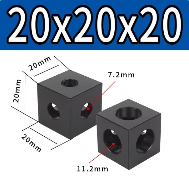 4pcs 1515/2020 Aluminum Block 90 Degree Angle Corner Connector for V-Slot/C-Beam Aluminum Extrusions Profile 3D Printer Parts
