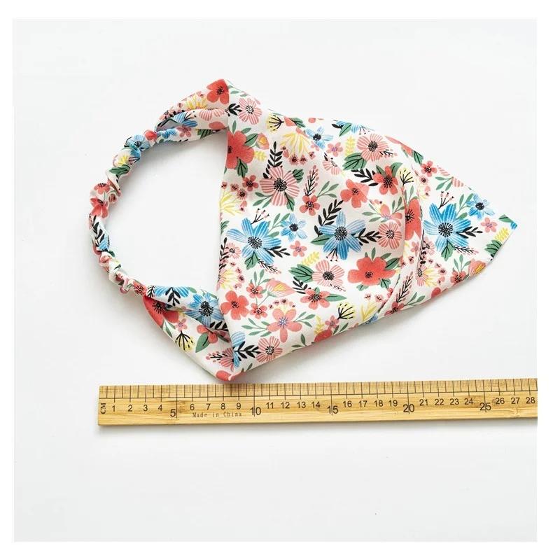 Imprimé Vintage Fleur Plage Bandana Foulard Cheveux Mode Élastiques Bandeaux Serre-tête Foulard Accessoires Cheveux Coiffure