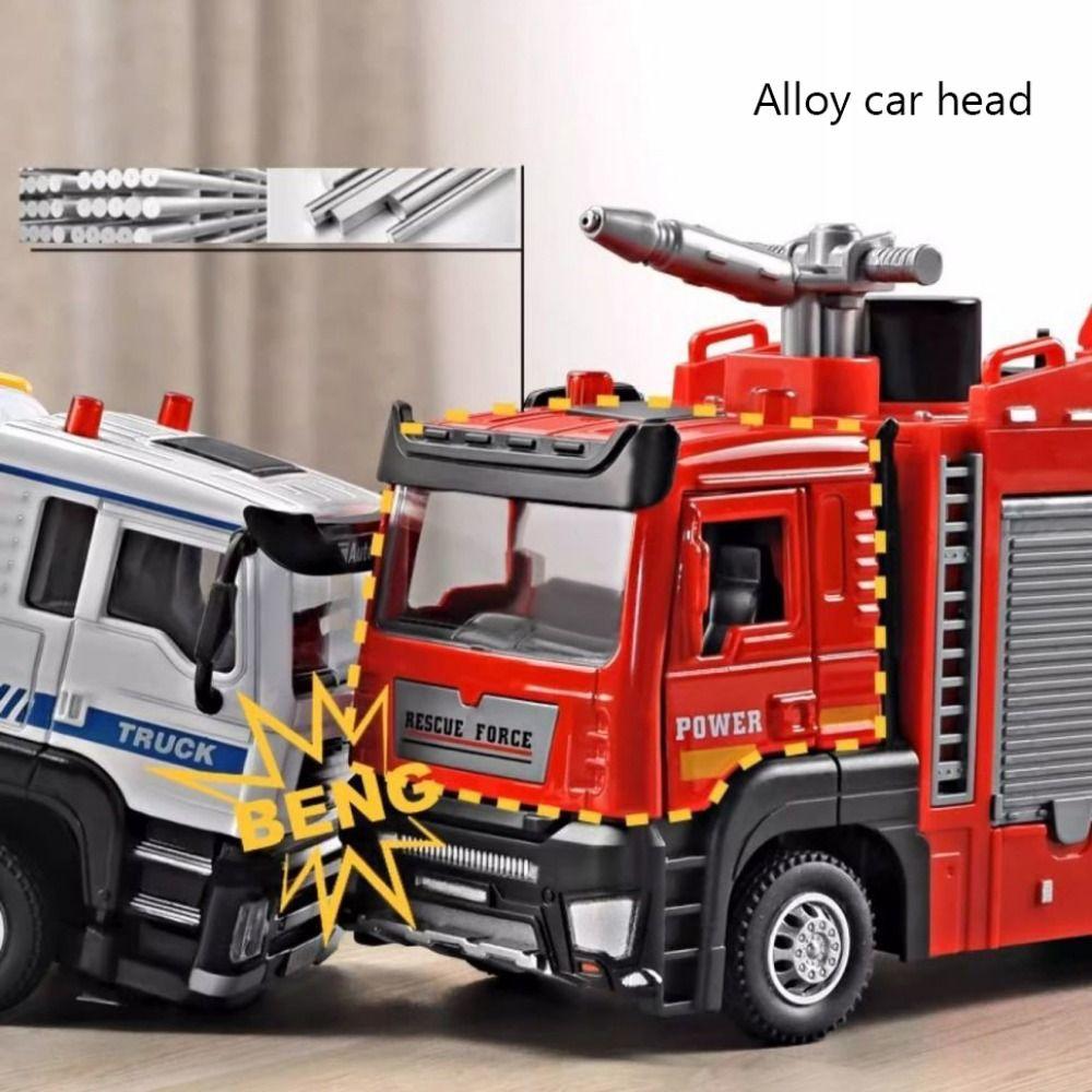 1:32 Scale Water Spray Fire Rescue Toy Pull-Back Function Engineering Vehicle Children Gifts