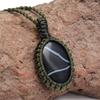 Grauer Botswana-Achat Edelstein Halloween Geschenk Schmuck Makramee Halskette 20-32 Zoll