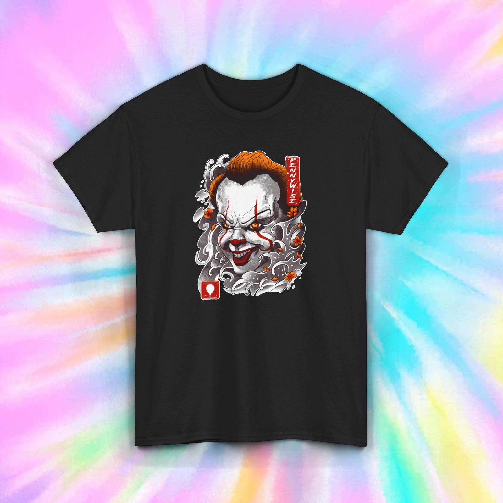 Pennywise Japanese Art Tee | Horror Clown Shirt | Scary Movie Gift XXL