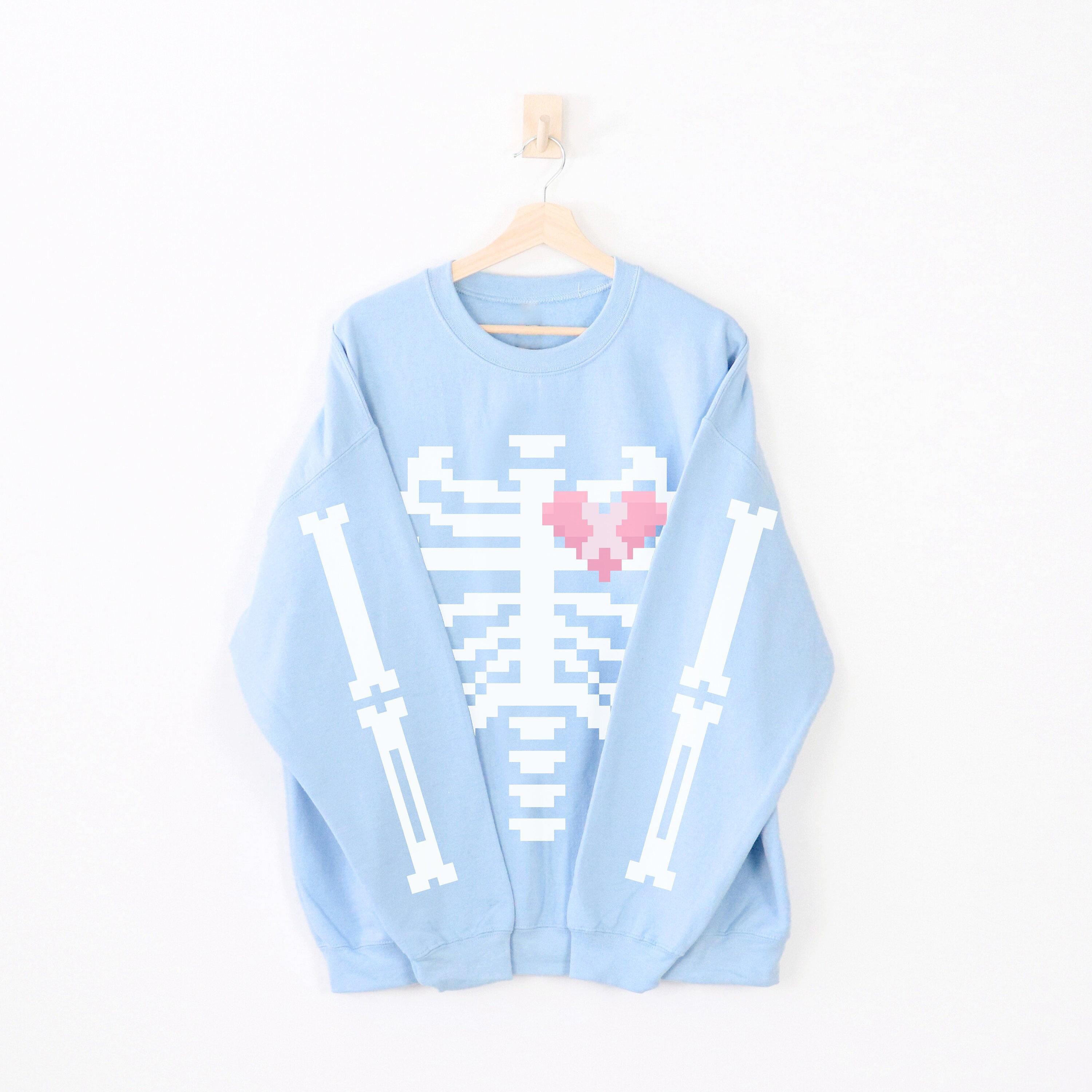 

Світшот Pixel Skeleton Модний Світшот з ребрами Унісекс Yami Kawaii Мода Розбите серце Круглий виріз Милий Естетичний Топ у стилі Хараджуку XXXL