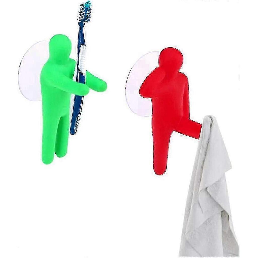 Toothbrush Holder Wall Mounted And Towel Hook For Bathroom Storage