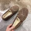 New Arrivals Open Run Women Round Toe Dumble Winter Fleece Loafers
