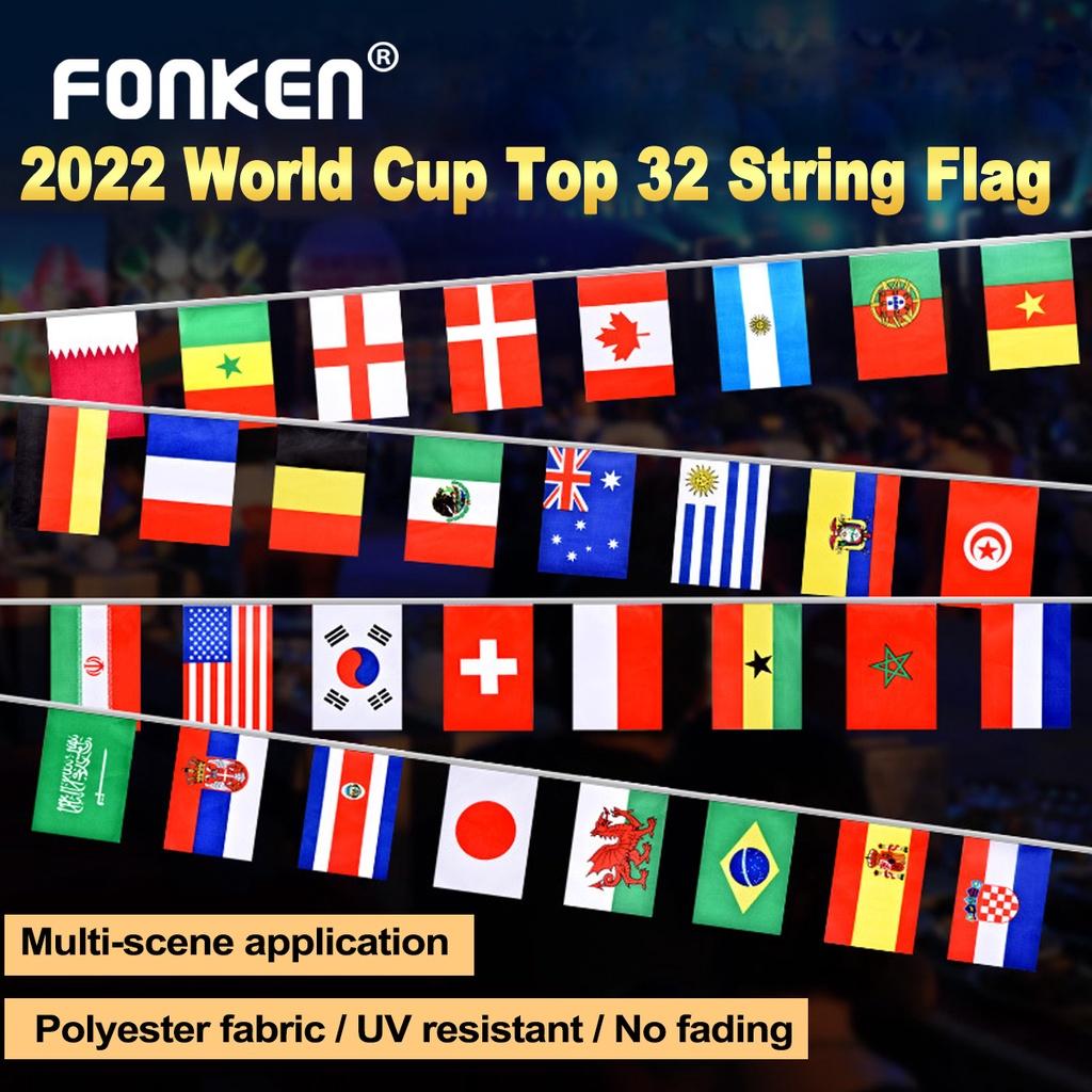 

Fonken Nations Hanging Flags World Cup String Flag Top 32 Team Hanging Banner Ресторан Клуб Болельщики Веселые баннеры Рождественские подарки Домашнее украшение