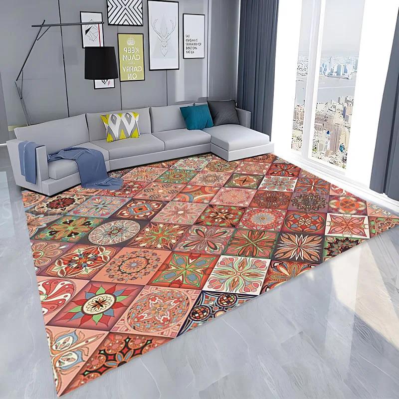 Bohemian Style Mandala Carpet Vintage Boho Area Rug Living Room Girls Bedroom Bedside Dorm Soft Floor Mat Home Entrance Door Mat