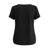 Women's Fashion Solid Color Round Neck Short Sleeve Patchwork Casual T Shirt Top Lightweight Comfortable Summer Tee