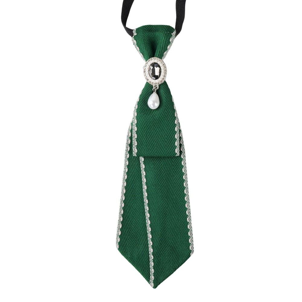 Pre-tied Chain Necktie Pearl Bowtie Fashion Cravat School Uniform