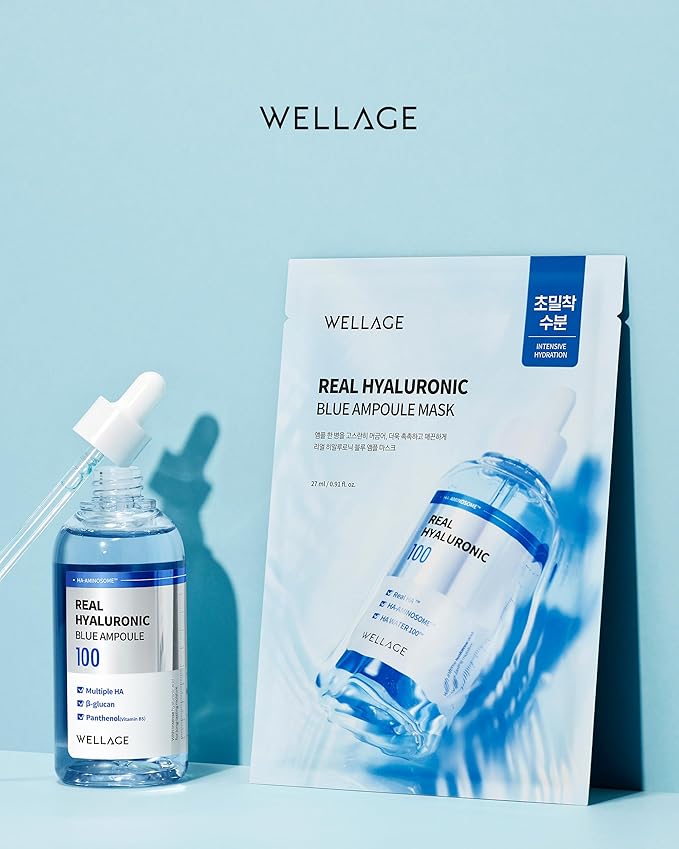 WELLAGE Maska ampułkowa Real Hyaluronic Blue 20 szt.