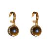 Silver Needle Tiger's Eye Style Earrings: Elegant, Fashionable Studs with Caramel Color Finish.