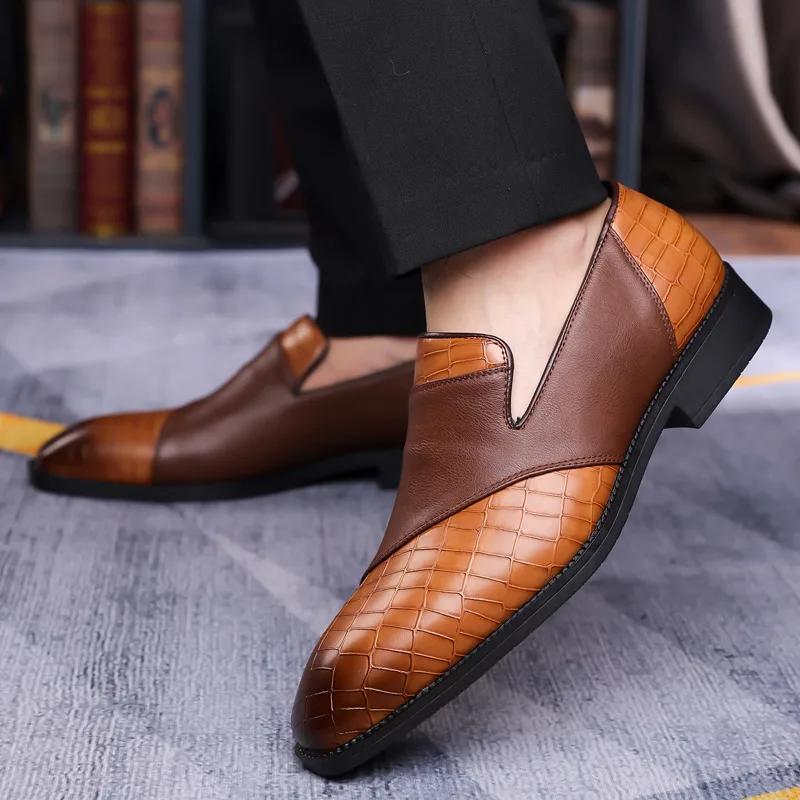 British Style Classic Social Shoe Male Pointed Toe Leather Mens Business Shoes Size 38-48 Slip-on Dress Shoes Man zapatos hombre