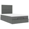 Enjoy Restful Nights with This Ottoman Bed with Mattress and LEDs In Dark Gray 120 X 200 Cm Fabric