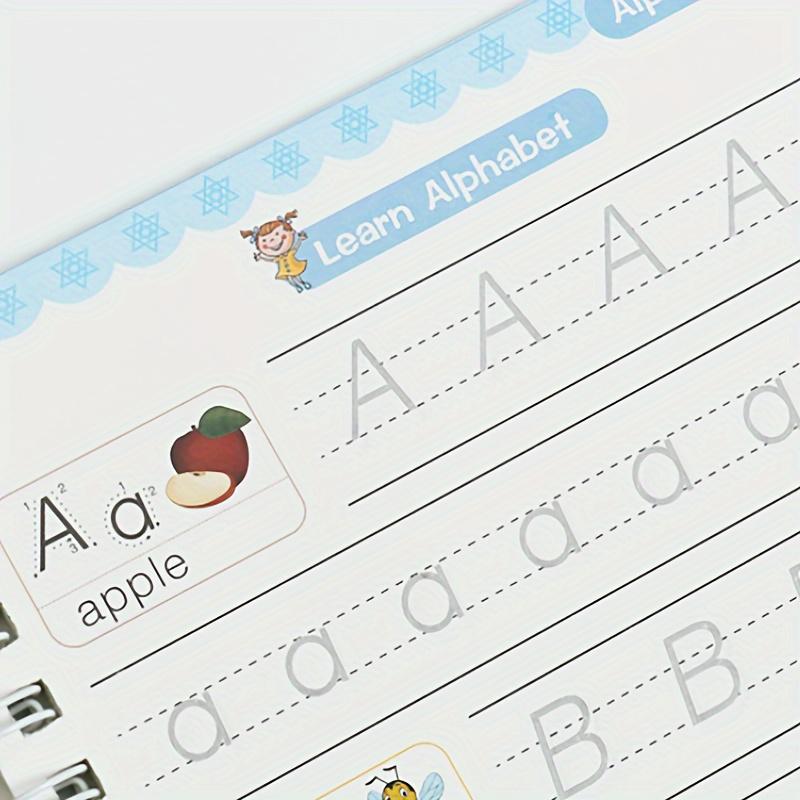 4 Books+1 Pen+5 Refills +1 Pen Holder, Children's Copybook, Children's Practice Book, Magic Word Book, Early Childhood Education Workbook