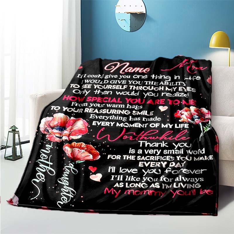 For Mom Customize Your Name Blanket Used For Chair Office Sofa Bed Camping Soft And Warm Giving Friends And Relatives Birthday Graduation Gift