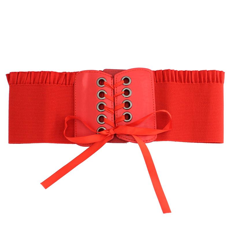 Women'S Extra Wide Waist Belt Dress Decorative Bow Strap Elastic Elastic Waist Seal