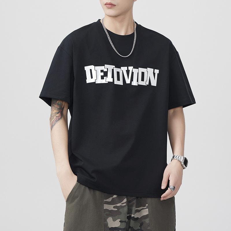 New Summer Printed Short-sleeved T-shirt for Men's Loose Japanese Casual T-shirt