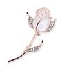 Beliebte Mode Opal Strass Legierung Rose Brosche Pin Brosche Damen Kleidung Zubehör