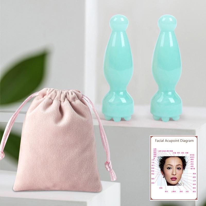 Glatte Gesichtsmassagewerkzeuge Harz Gua Sha Gesichtshautpflege Massagestäbe Lotus-Samenkapselform Massagegerät Gesichtsphysiotherapie-Werkzeug