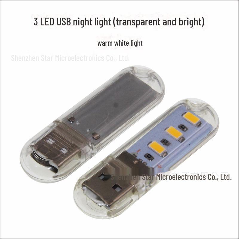 

Мини USB светодиодный ночник портативный настольный светильник 3 lamp beads теплый белый