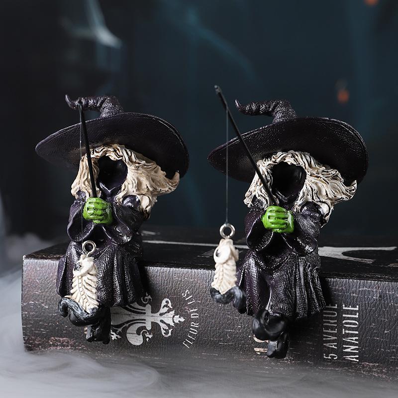 Halloween Witch Spooky Resin Figurine Ghost Decoration Horror Fun Festival Fish Tank Aquarium Home Decoration Accessories