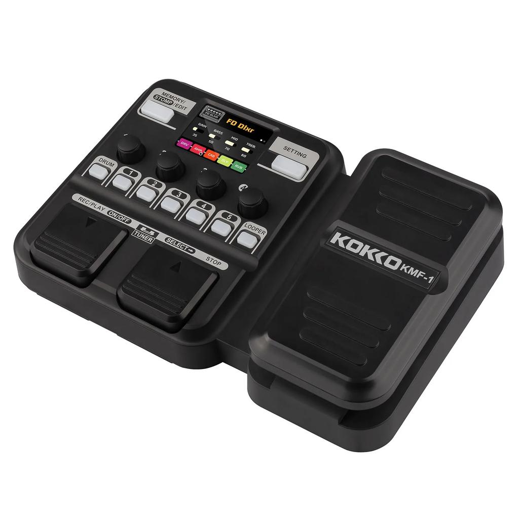 KMF-1 Guitar Effects Pedal Synthesized Effect 18 Amp Models IR 512 Dot Sampling Drum Machine and Loop Function Guitar Accessory