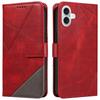 For iPhone 16 Plus Case Geometric Line Leathe Calf Texture Phone Cover