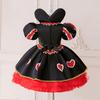 Kinderen Rood Hart Koningin Kostuum Jurk - Formele Prinses Cosplay voor Halloween en Toneel