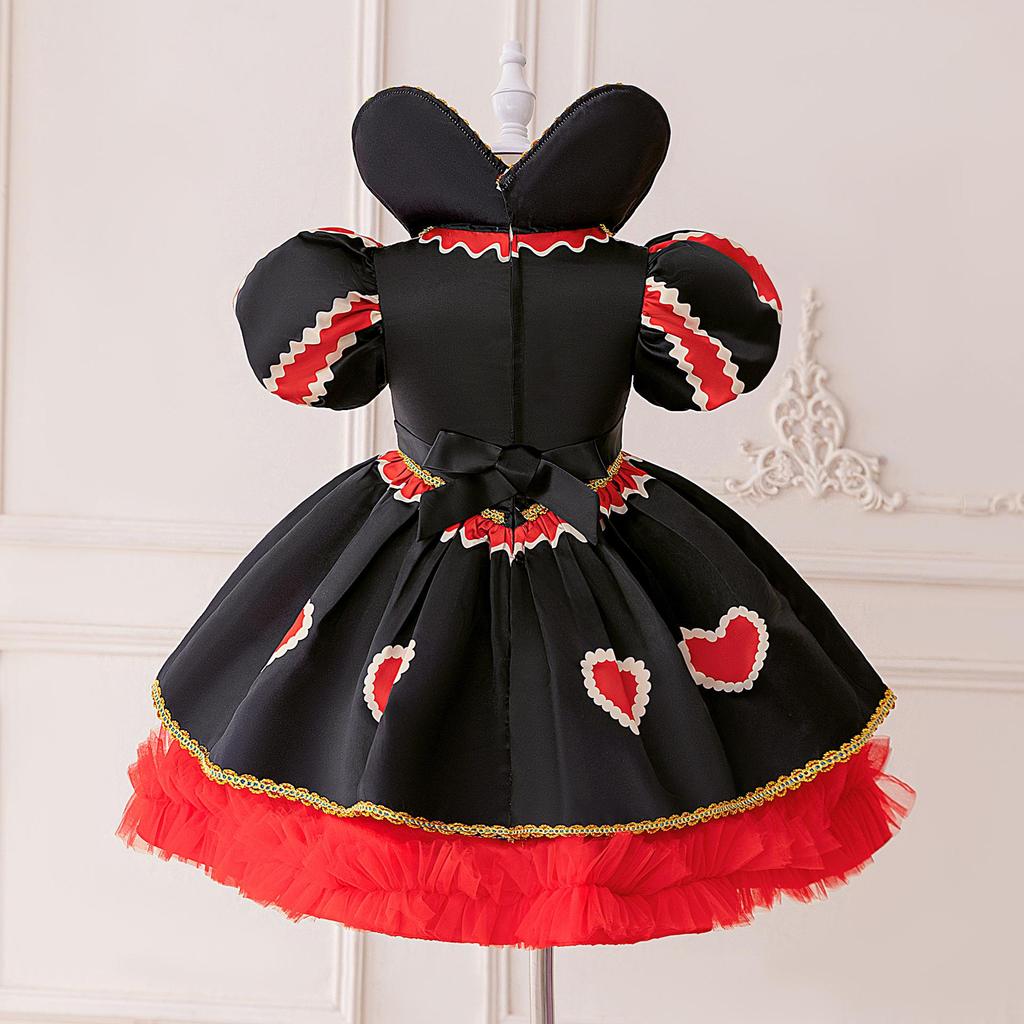 Kinderen Rood Hart Koningin Kostuum Jurk - Formele Prinses Cosplay voor Halloween en Toneel