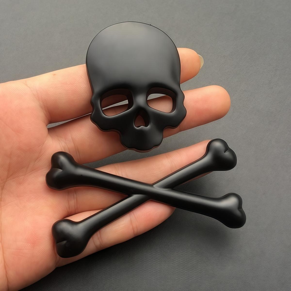 

3D Metal Skull Emblem Sticker for Cars and Motorcycles, Universal Type, Suitable for Fenders and Hoods, Suitable for Bicycles, Cruiser Motorcycles чорний