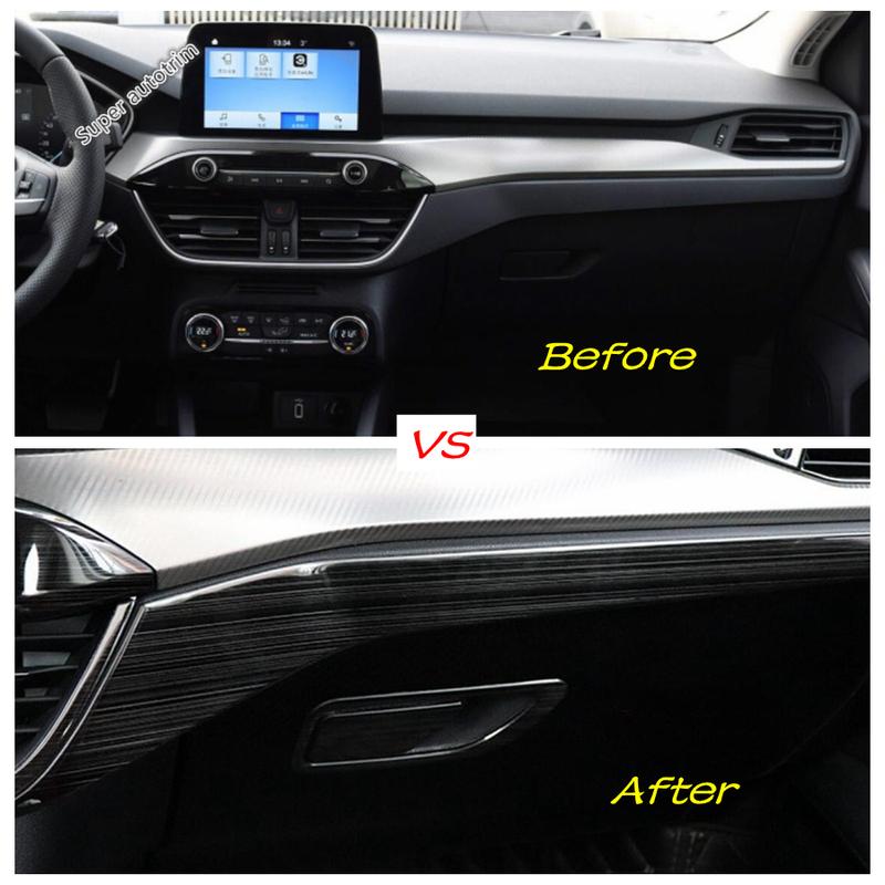 Central Control Dashboard Panel Strip Decoration Cover Trim For Ford Focus MK4 - Stainless Steel Interior Accessories