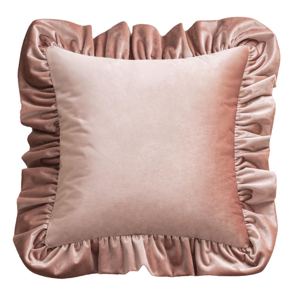 Italian Velvet Ruffled Pillow Case Ins Style Living Room Sofa Pillow Cushion Cover Festive Ornament Pillow Case