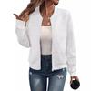 Otoño Invierno 2025 Manga Larga Mujer Chaquetas con Cremallera Casual Sencillo Moda Elegante Mujer Nuevo Talla Grande Color Sólido Camisa Casual Sencillo Abrigos Cortos