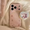 Cute Pink Bear Heart-Shaped Magnetic Stand and Bear Phone Case for iPhone 16, iPhone 17, and iPhone 17 Pro Max