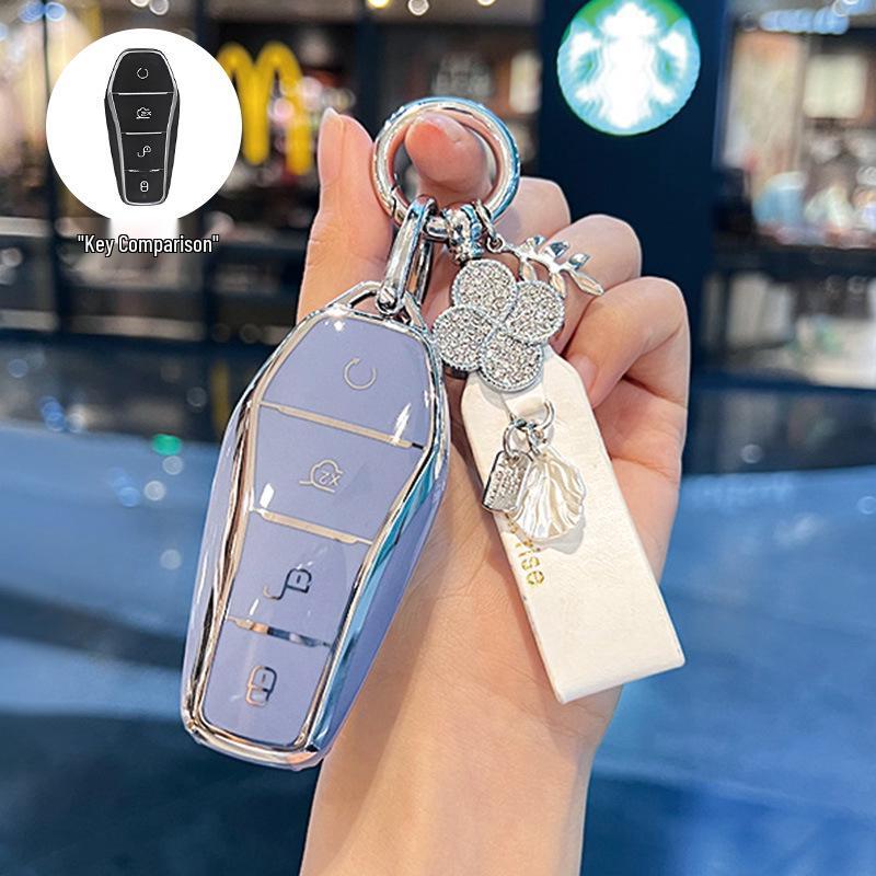 Etui na kluczyk BYD: Kompatybilny z Dolphin, Seagull, Song Plus, Qin DMI, Han EV, Tang, Seal, 06, Yuan Pro - Pokrowiec na brelok