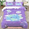 Christmas Duvet Cover Set Cute Planet Space Dream 100% Polyester Fiber Duvet Cover Ultra Soft Brushed Bedding for Bedroom Hotel Dormitory