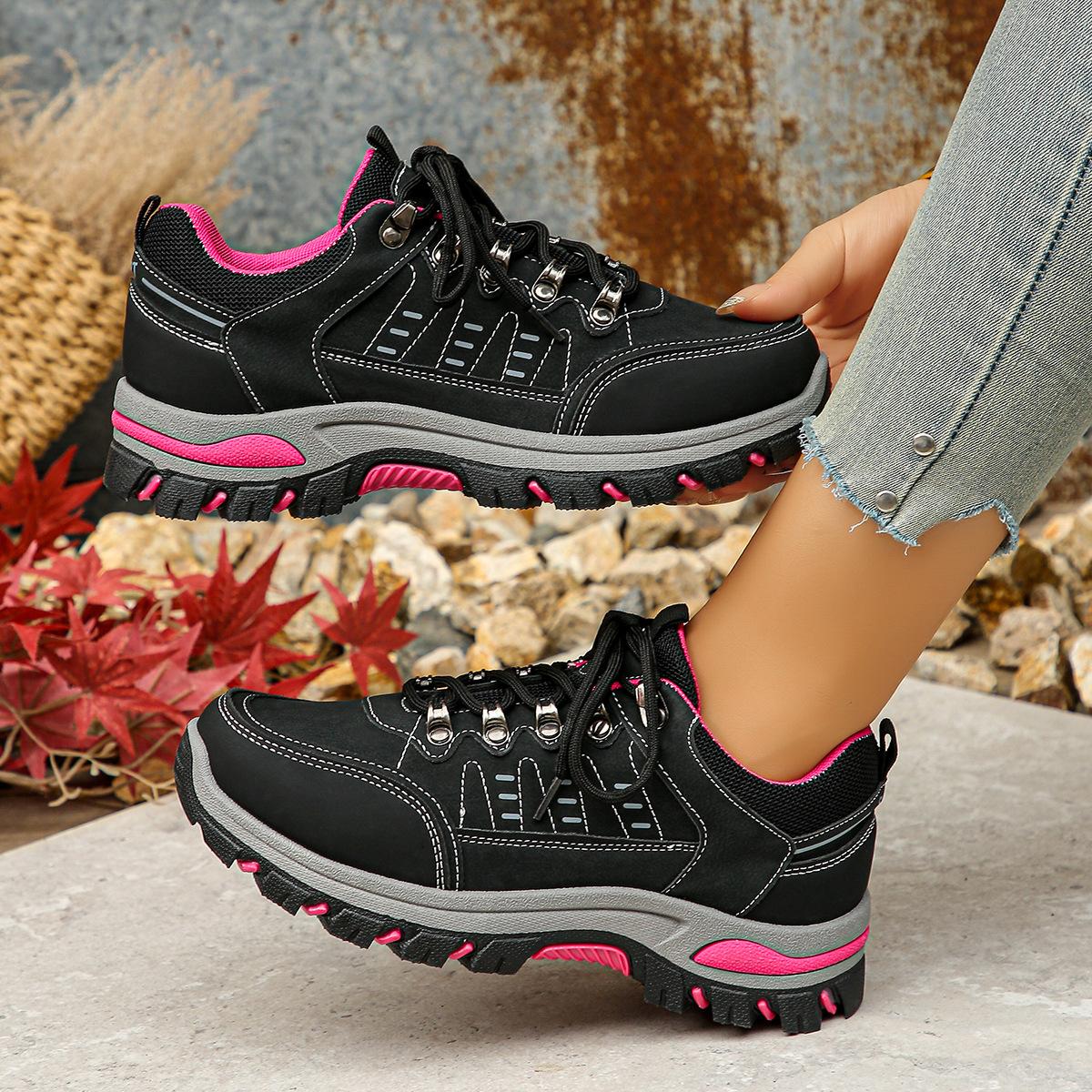 

Осенне-зимние походные ботинки для пар, походные, для активного отдыха, женские, средней высоты, спортивная женская обувь 41 чёрный